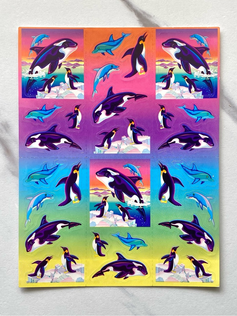 VTG Lisa Frank Max Splash complete sticker sheet